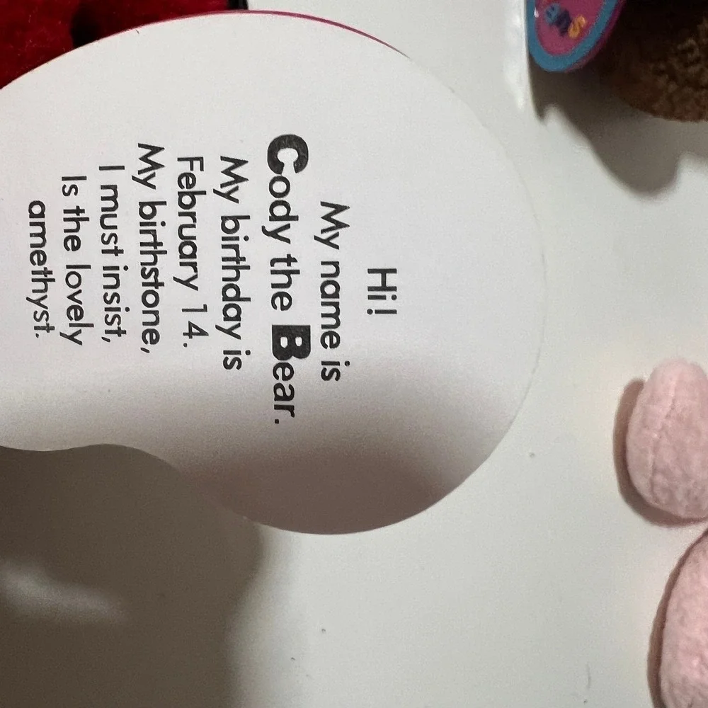 Avon Full O Beans Birthstone Bean Bag Plush Animal Tag Attached- Birthday set 11